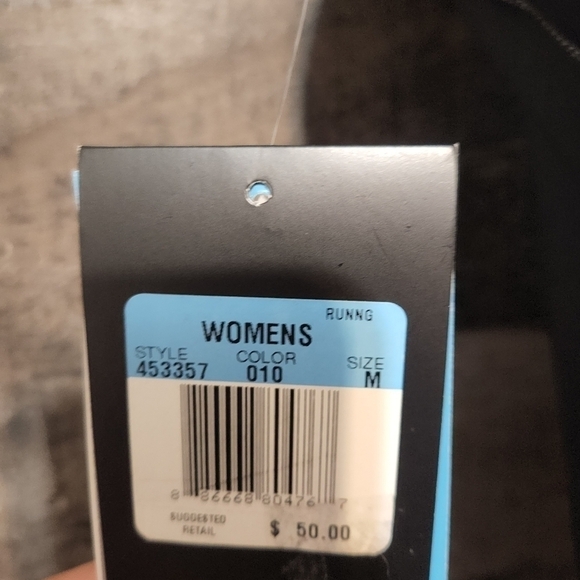 Nee Nike Dri Fit Black Racerback Athletic Top Sz M Back Pockets White Trim - Picture 5 of 10